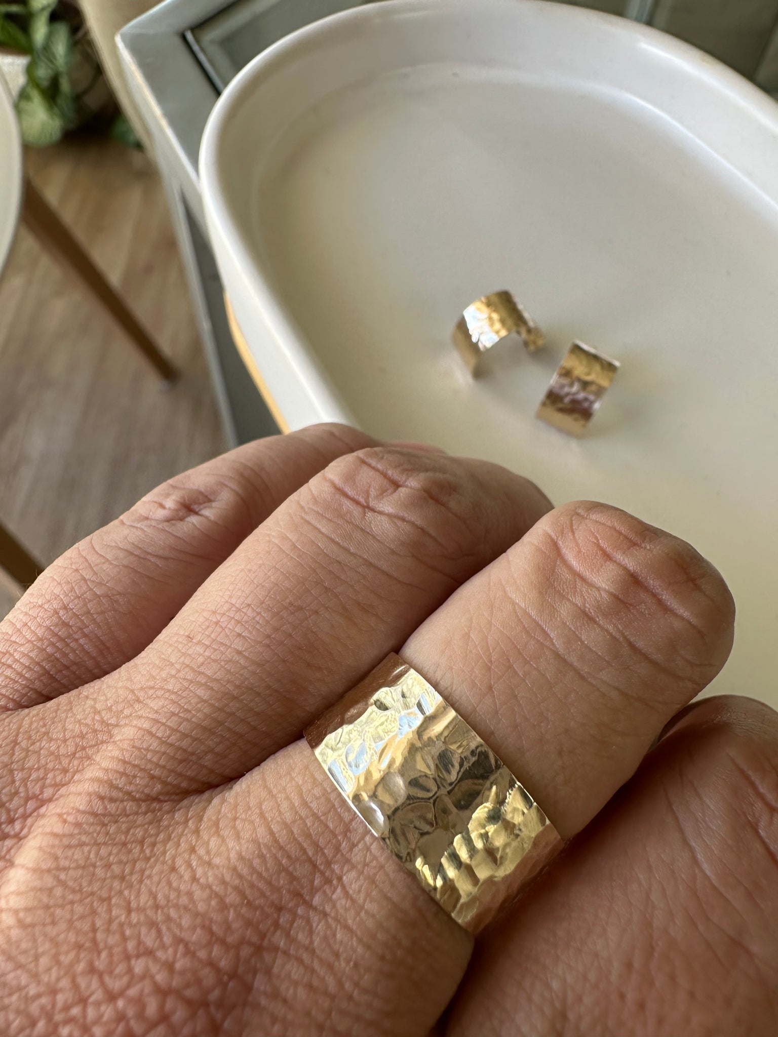 Anillo oro 10k Martillado