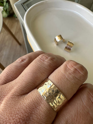 Anillo oro 10k Martillado