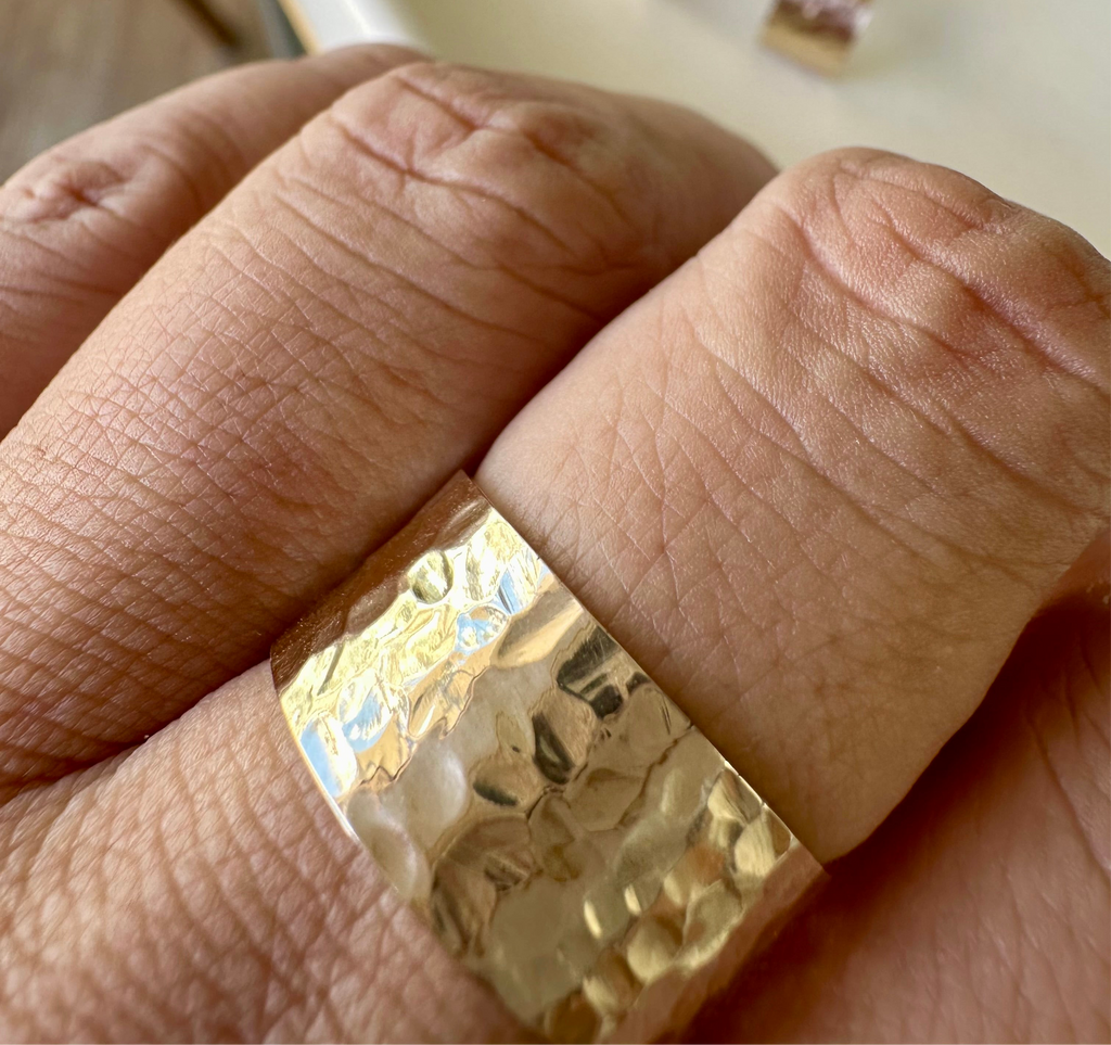 Anillo oro 10k Martillado