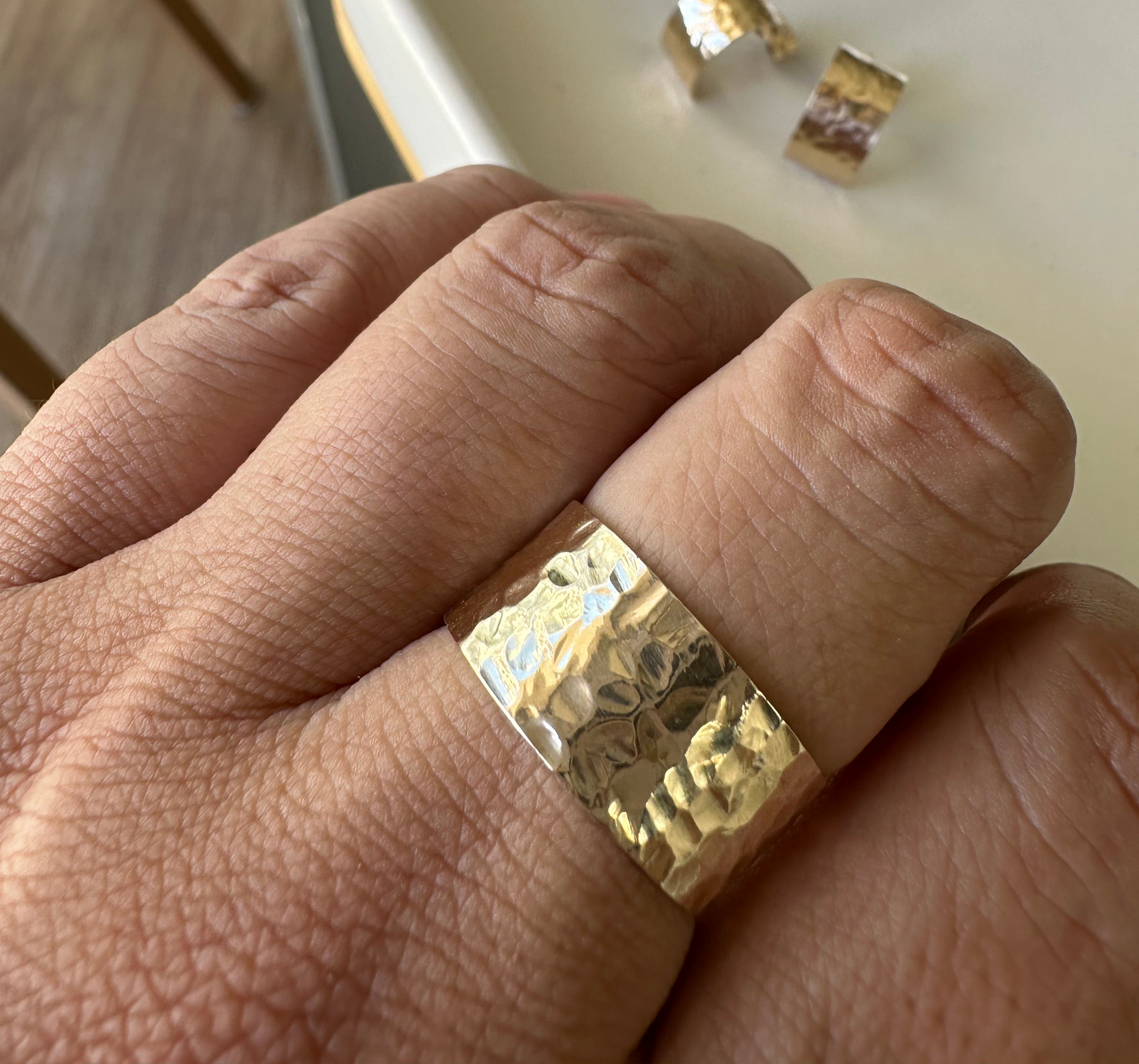 Anillo oro 10k Martillado