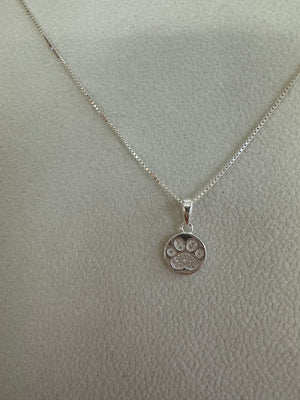 Medalla huellita con Cubic y cadena Colgantes