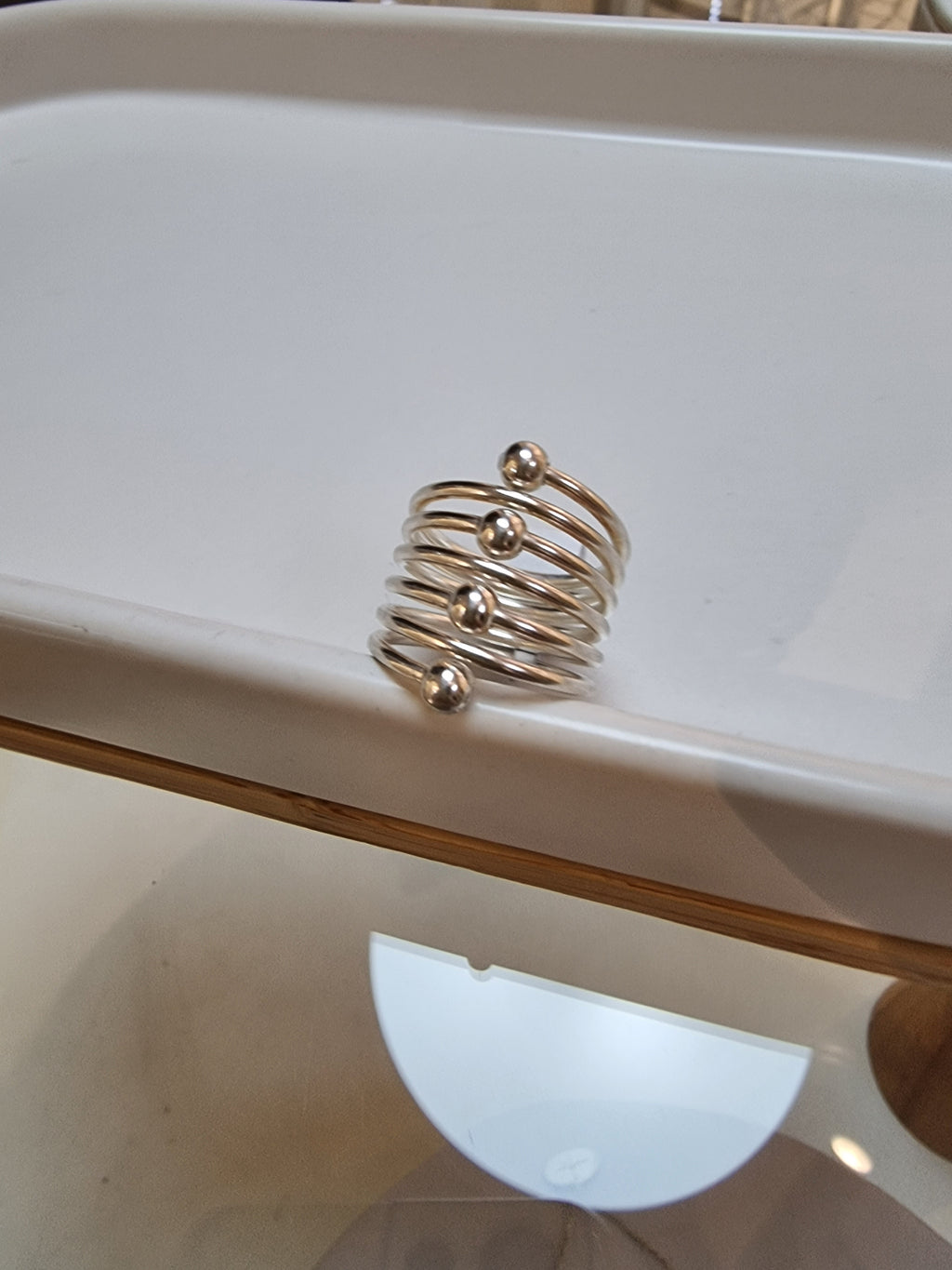 Anillo Bolitas Plata 925