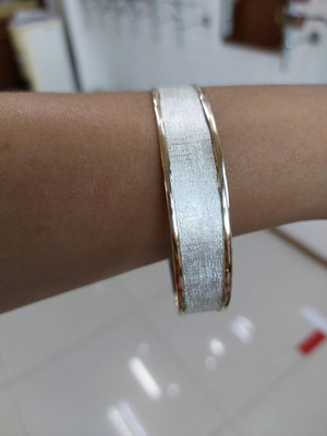 Pulseras Brazalete Plata y Oro 15mm de ancho